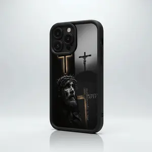 Sacred Cross & Crown of Thorns Jesus Faith Design for iPhone17/17PROMAX/17PRO/16/15/14/13/12/GALAXYS21/S22/S23/S24 Celestial Eye Layered Phone Case heat dissipation and breathability Cool trend BOBOJT1490003