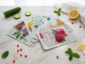 EUNYUL Korean Sheet Mask Set – Hydrating & Brightening Facial Mask Variety Pack (Pomegranate, Cucumber, Green tea, Rice, Vitamin C, Collagen, Hyaluron) – Moisturizing K-Beauty Face Masks for Glowing Glass Skin, Soothing & Nourishing Skincare – Essential