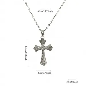Iced-out Cross Necklace for Women, Luxury High-end Clavicle Chain, Fashion Daily Commute Versatile Jewelry