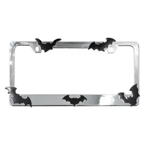 Bat License Plate Frame Chrome
