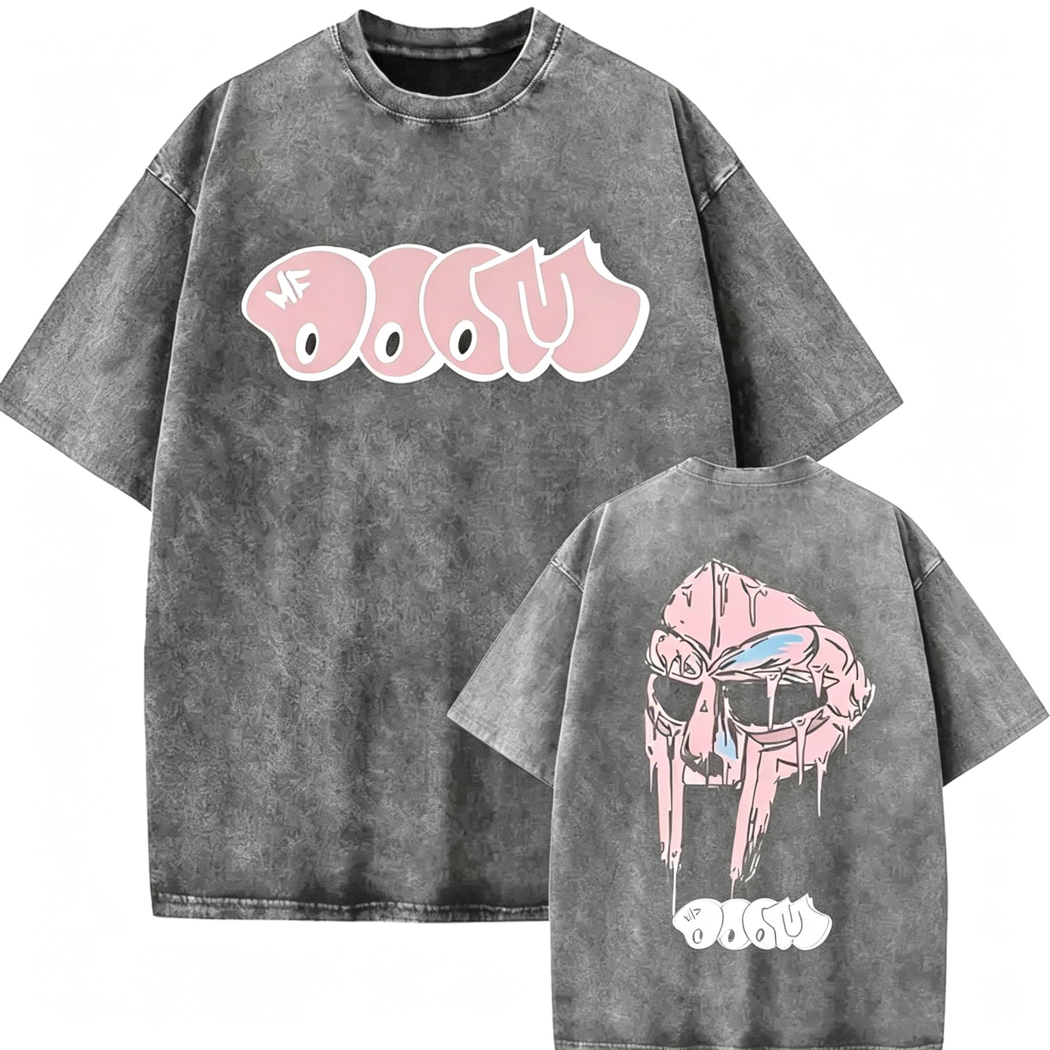 MF DOOM Mask T-Shirt - Vintage Wash Tee with Iconic Pink Logo & Dripping Mask Graphic -  Flash Sale - Limited Time Deal