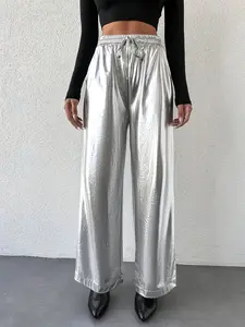 Metallic Gloss Fabric Waterproof, High-End Silver Color, Durable & Stylish Material, Perfect for Everyday Use, Fashion Accessory