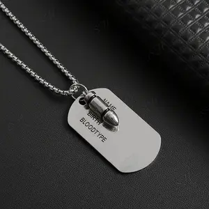 Amazon Hot-Selling Hip-Hop Military Brand Necklace Long Street Style Unisex Sweater Chain European and American New Ins Accessories