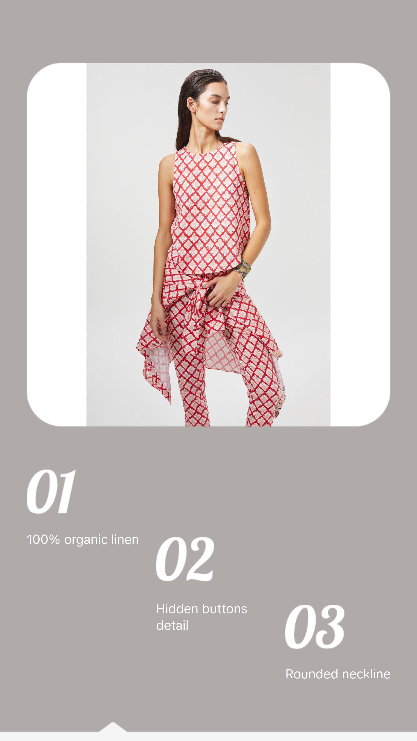 Yves Linen Top - Tangier