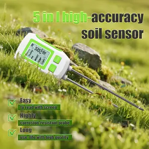 5-In-1 Soil Tester for Home Garden, Portable Multifunctional Ph Temperature Meter, Humidity and Sunlight Detection, Essential Gardening Tool
