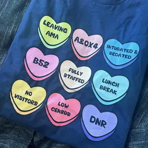Nurse Candy Hearts Tee, Valentines Humor Shirt, Unisex Nurse Apparel, Funny Valentines Graphic Tee, Valentines Day Gift