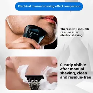 Manual Shaver Stainless Steel 6-Layer Blade Shaving Razor Male Vintage Shaver Razor Cutter Head Comfort
