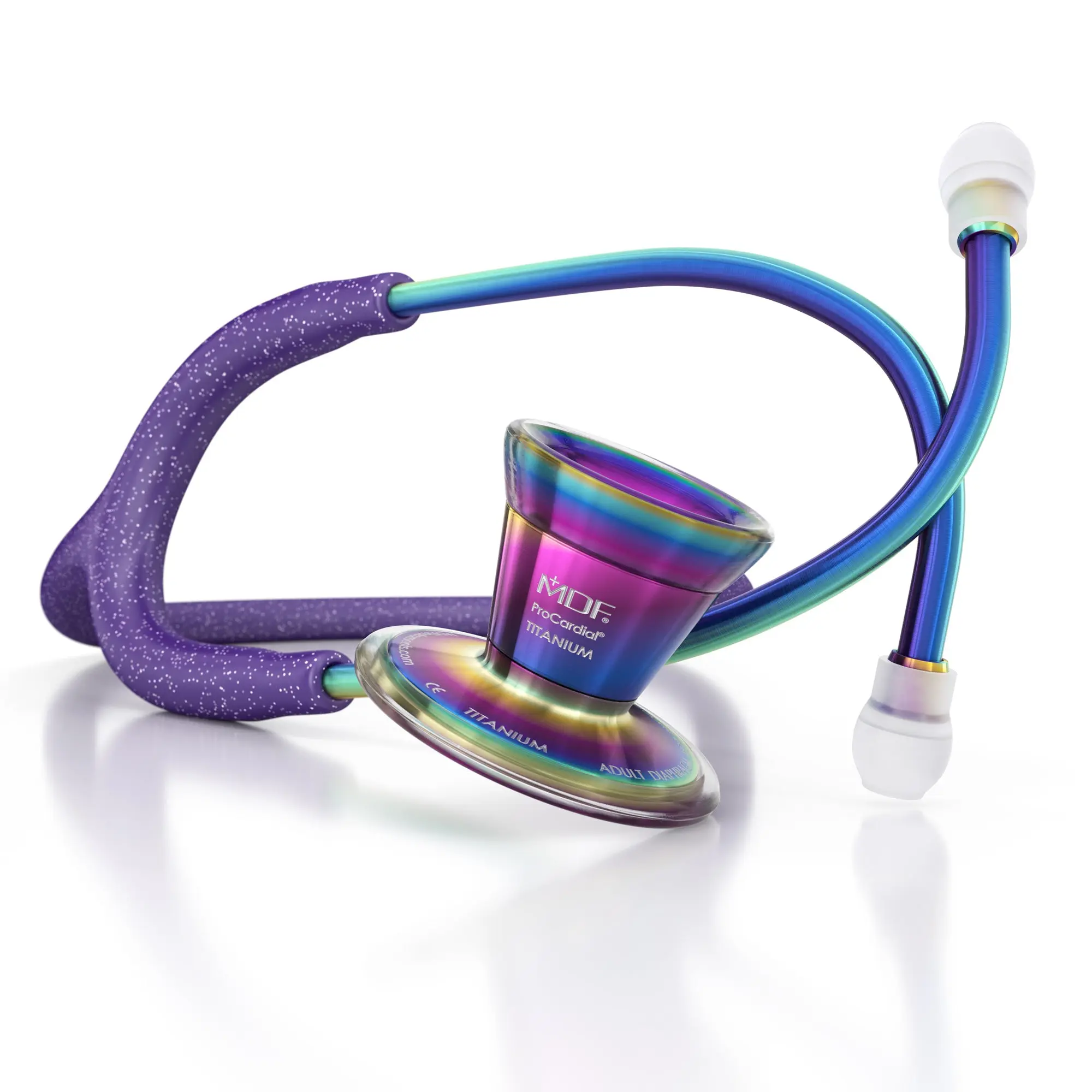 ProCardial® Titanium Cardiology Stethoscope - Purple Glitter/Kaleidoscope