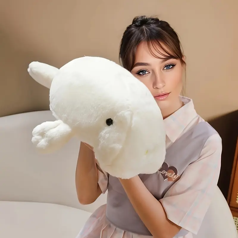 [Soft Manatee Plush Toy Pillow] A Cute And Soft Lying Manatee Plush Toy Doll Pillow, Furry And Soft Manatee Dugong Ocean Series Doll Pillow Birthday Gift Aquarium