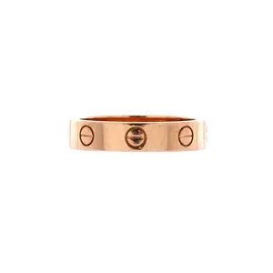 Pre-owned Cartier Love Wedding Band 1 Diamond Ring 18K Rose Gold with Diamond by Rebag