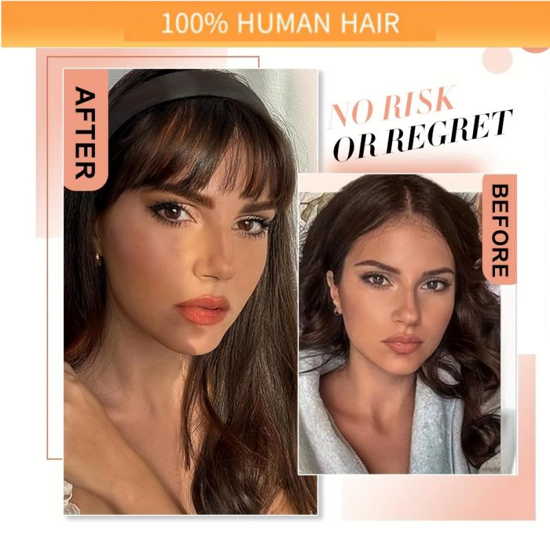 #GiftedInLove #Valentine #Gift Women's Daily Wear, Using Real Human Hair Soft Wavy Hairstyle, Comes with Hair Clips and Hair Extensions Soft glossy Lace Frontal Closure with Baby Hair Lace Frontal Closure with Baby Hairwoman girl daily party  summer style