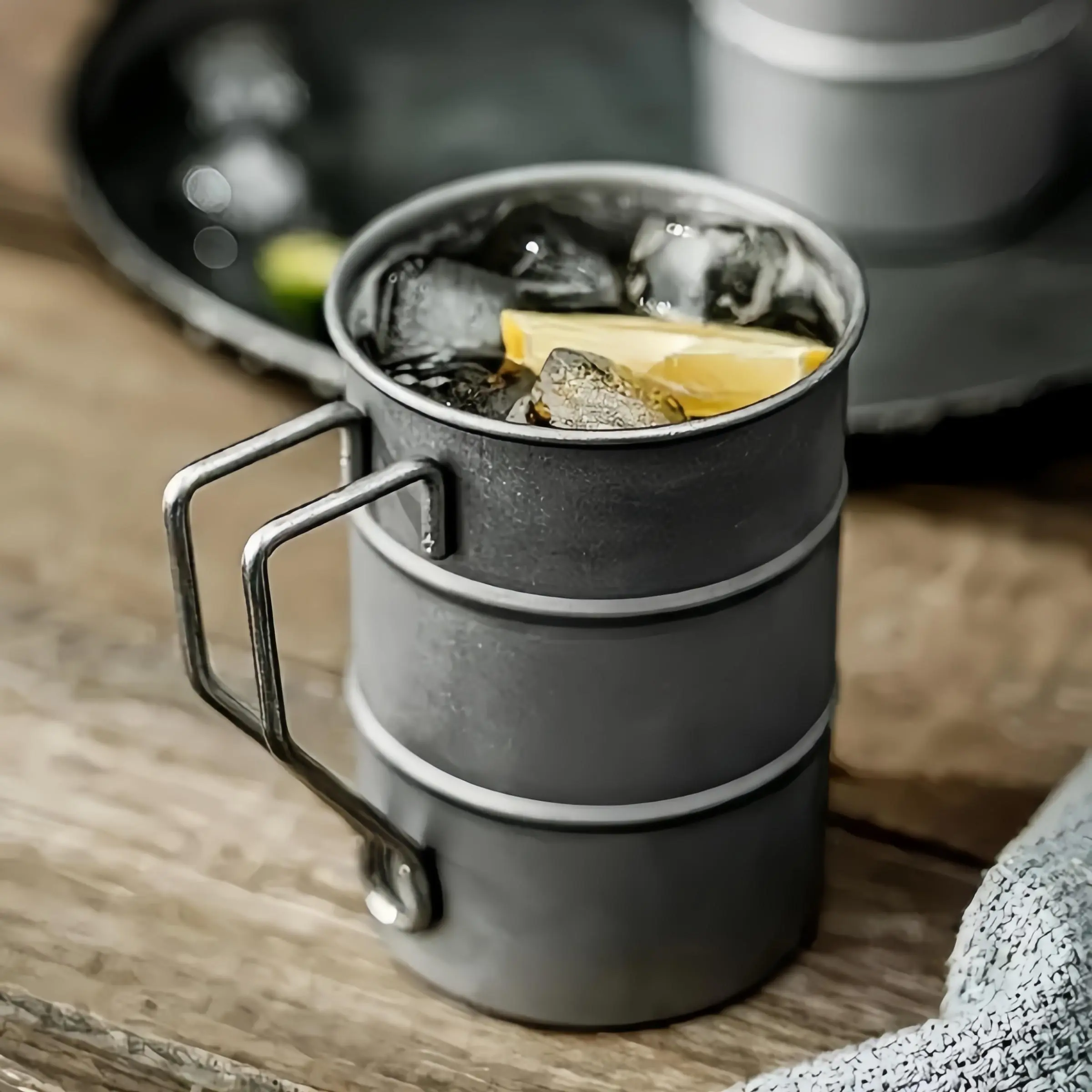 Stainless Steel Retro Style Beer Mug, Portable Travel Mug, Travel Coffee Mugs, Portable Outdoor Camping Water Cup, Drinking Cup, Outdoor Tableware for Camping & Hiking, Camping Kitchenware, Outdoor Drinkware