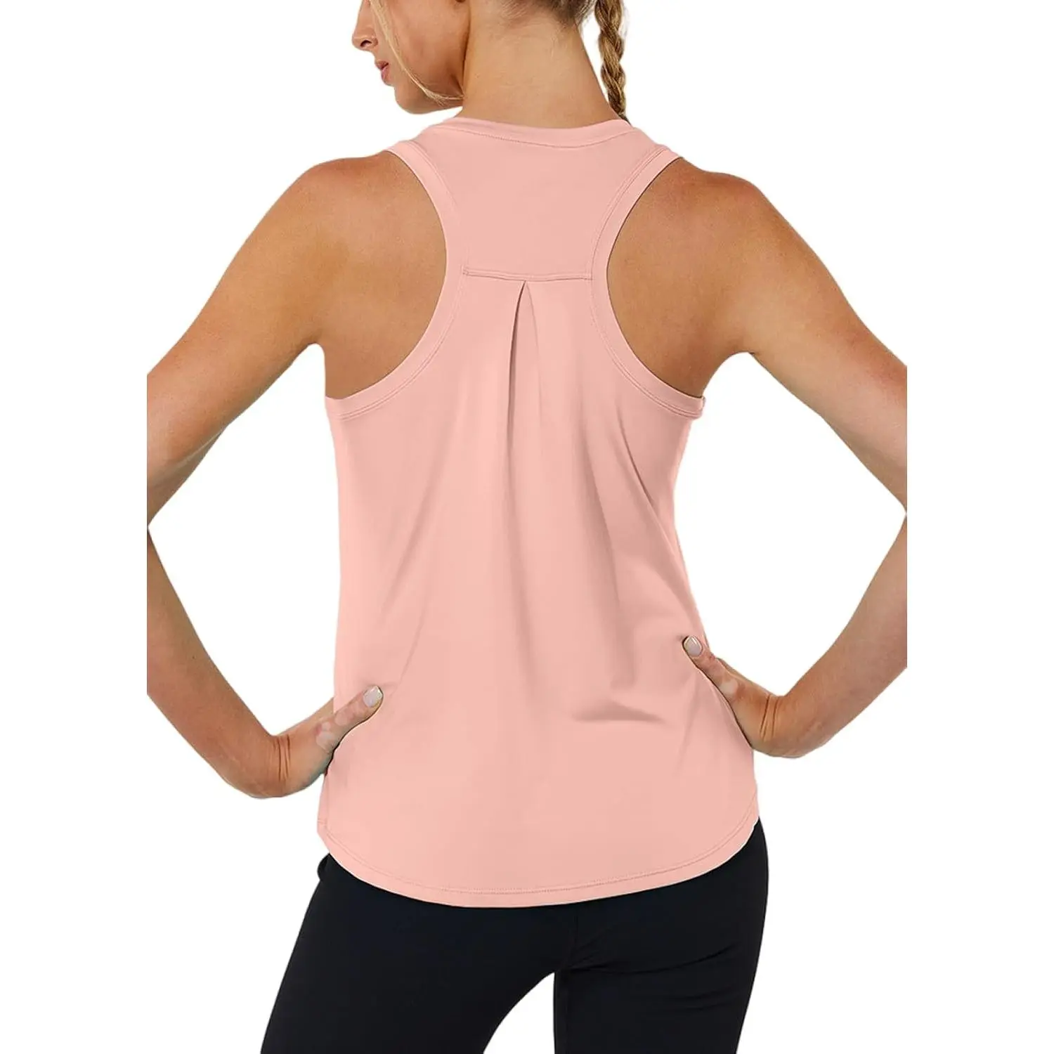 Female Quick-Dry Workout Tank Top - Sleeveless Racerback, Slightly Loose Fit, Breathable, Elastic, Standard Pull-On Workout Clothes for Fitness, Running