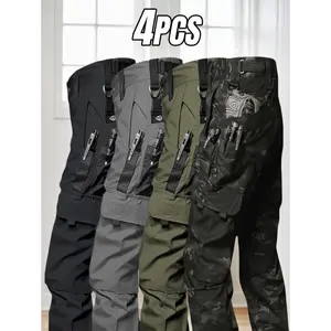 4 Pack Tactical Pants for Men Stretch, Ripstop Work Men, Lightweight Hiking Cargo Pants,, Outdoor Apparel, Gift Summer  Quality