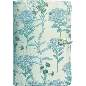 Journal for Women, Flower Embroidery Refillable Journal, A5 Binder 6 Ring, Budget Binder, Planner Binder, Refillable Notebook, Travel Diary,  for Friends Female, Blue Forget-me-not