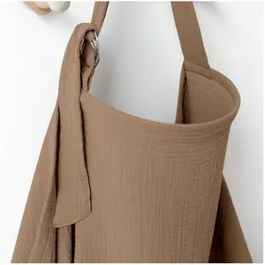 Muslin Nursing Covers for Breastfeeding, Privacy Breast Feeding Cover with Arch Neckline for Mom and Baby, Breathable 100% Cotton Nursing Apron Multi-use Stroller Cover