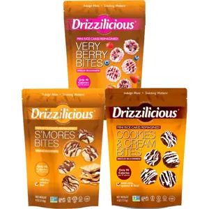 Drizzilicious Fun Flavor 3-Pack – S’mores, Very Berry & Cookies & Cream – Mini Rice Cake Treat
