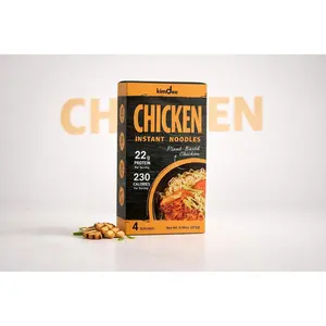 Kimdee High Protein Instant Ramen Noodles, Plant-Based Protein, Vegan, Low Carb, Not-Fried, Non-GMO - Chicken Flavor