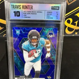 2025 Mosaic Blue Scope Travis Hunter Rookie Graded Titan 10