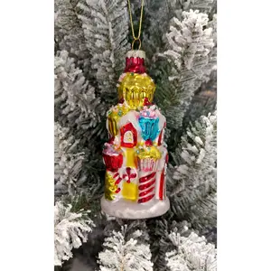 Christmas Glass Ornament - Gingerbread House by Wizardi F07M3-11 HB-SY25276