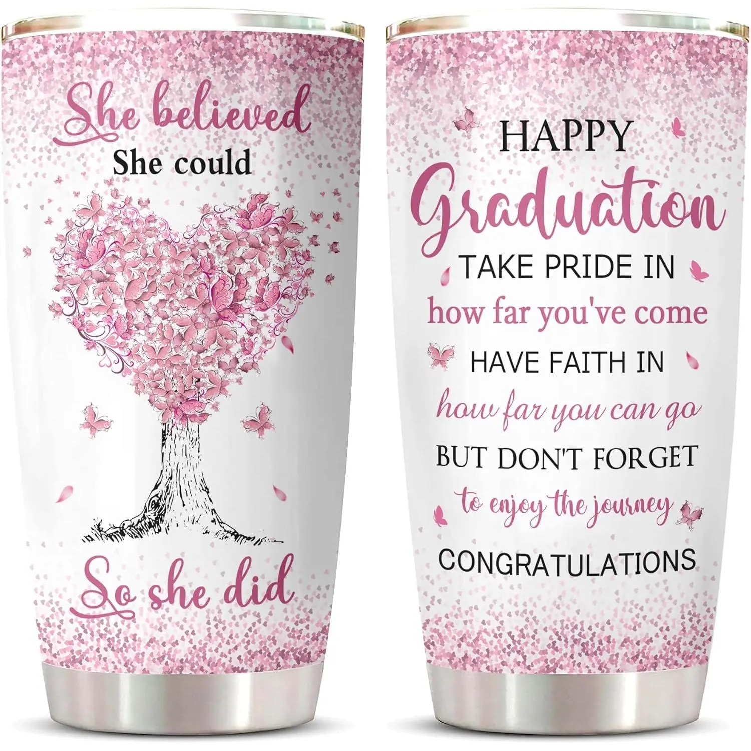Graduation Gifts Tumbler 20oz 1PC, Graduation Gifts for Her 2025, College/High School Presents for Women, Graduate Decorations Class of 2025 Present, Masters/PHD Degree Graduate Cup