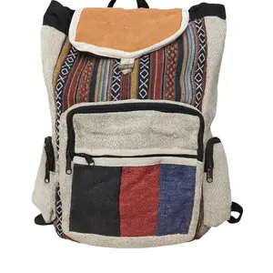 Everything Nepali Backpack, Fits laptop, Eco friendly, Organic Hemp travel and laptop Backpack, handcrafted by the best artisans in Nepal (Iris)