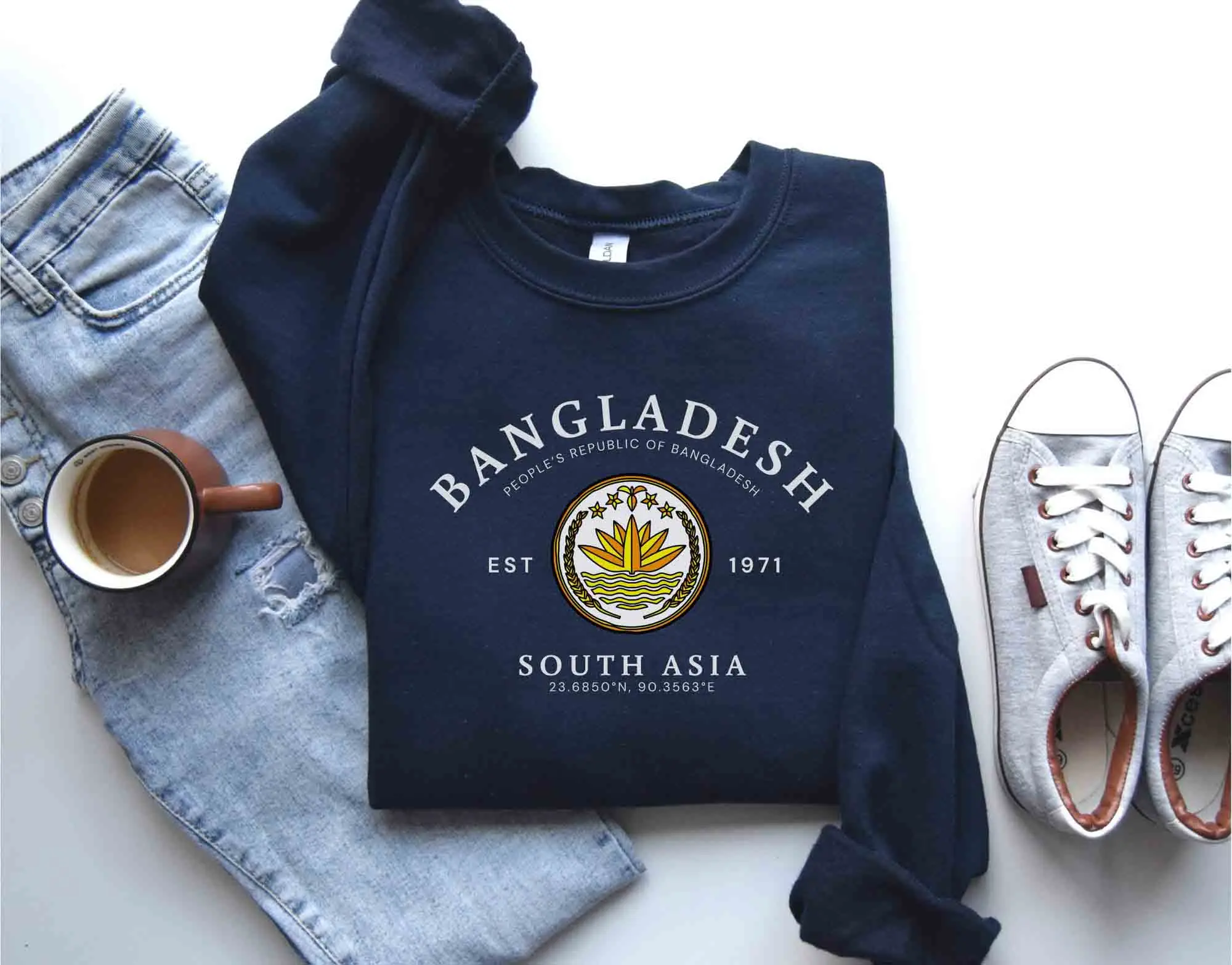 Bangladesh Shirt, Bangladesh Sweatshirt, Bangladesh Gift, Bangladesh Soft and Comfortable Pullover Sweatshirt, South Asia shirt