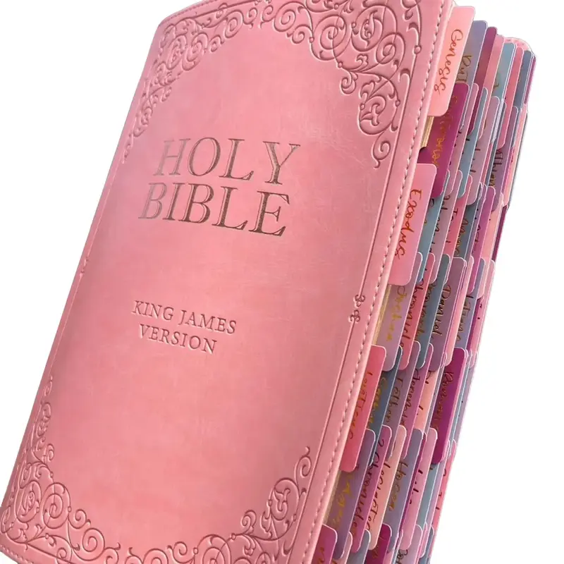 Pink Pre Tabbed Bible - Perfect for Beginners pretty pink holy Bible Bible study Pastel Daily Devotional Journal