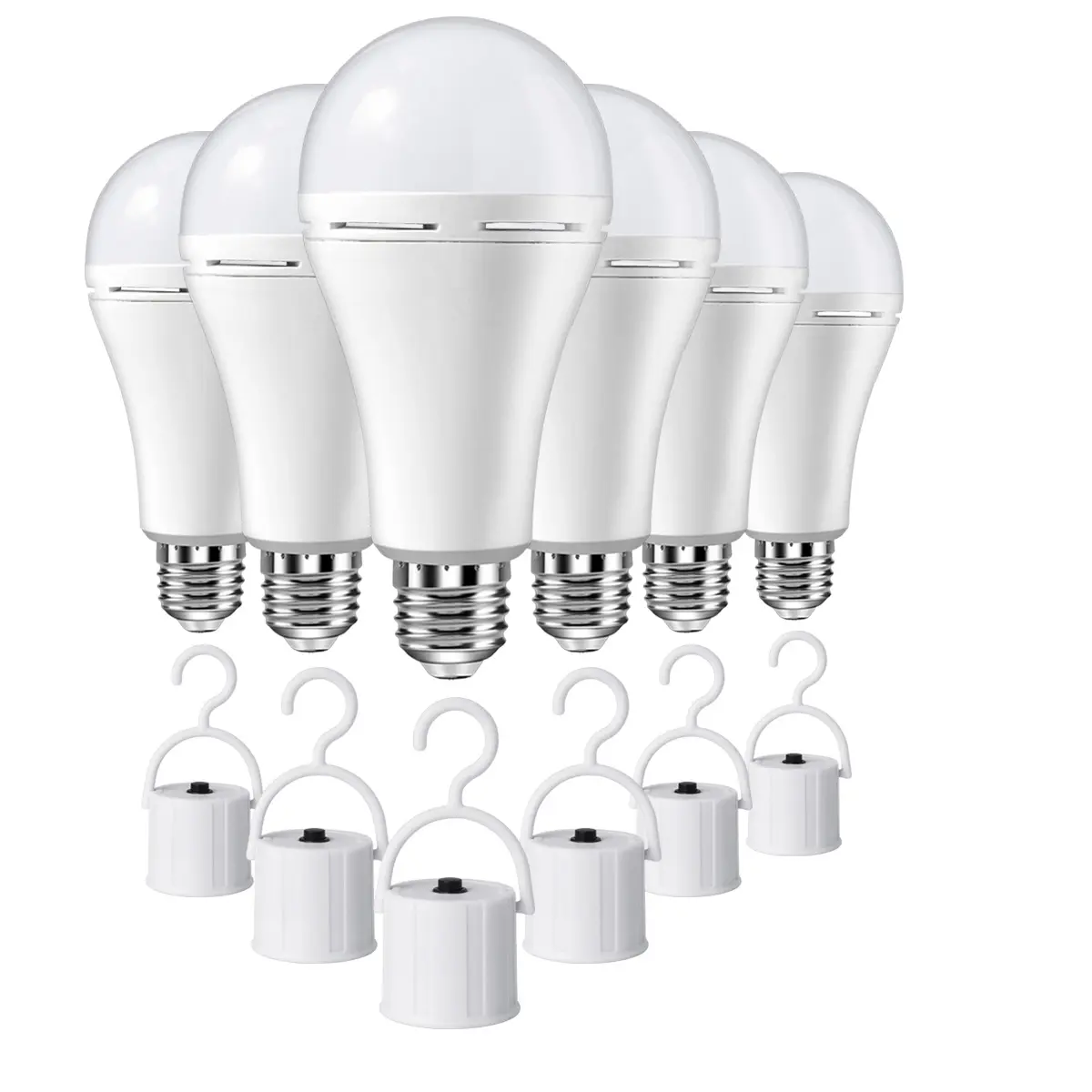 HOLDWILL Rechargeable Emergency LED Bulb Battery Backup Emergency Light for Power Outage Camping Outdoor Activity Hurricane 9W 900LM White E27
