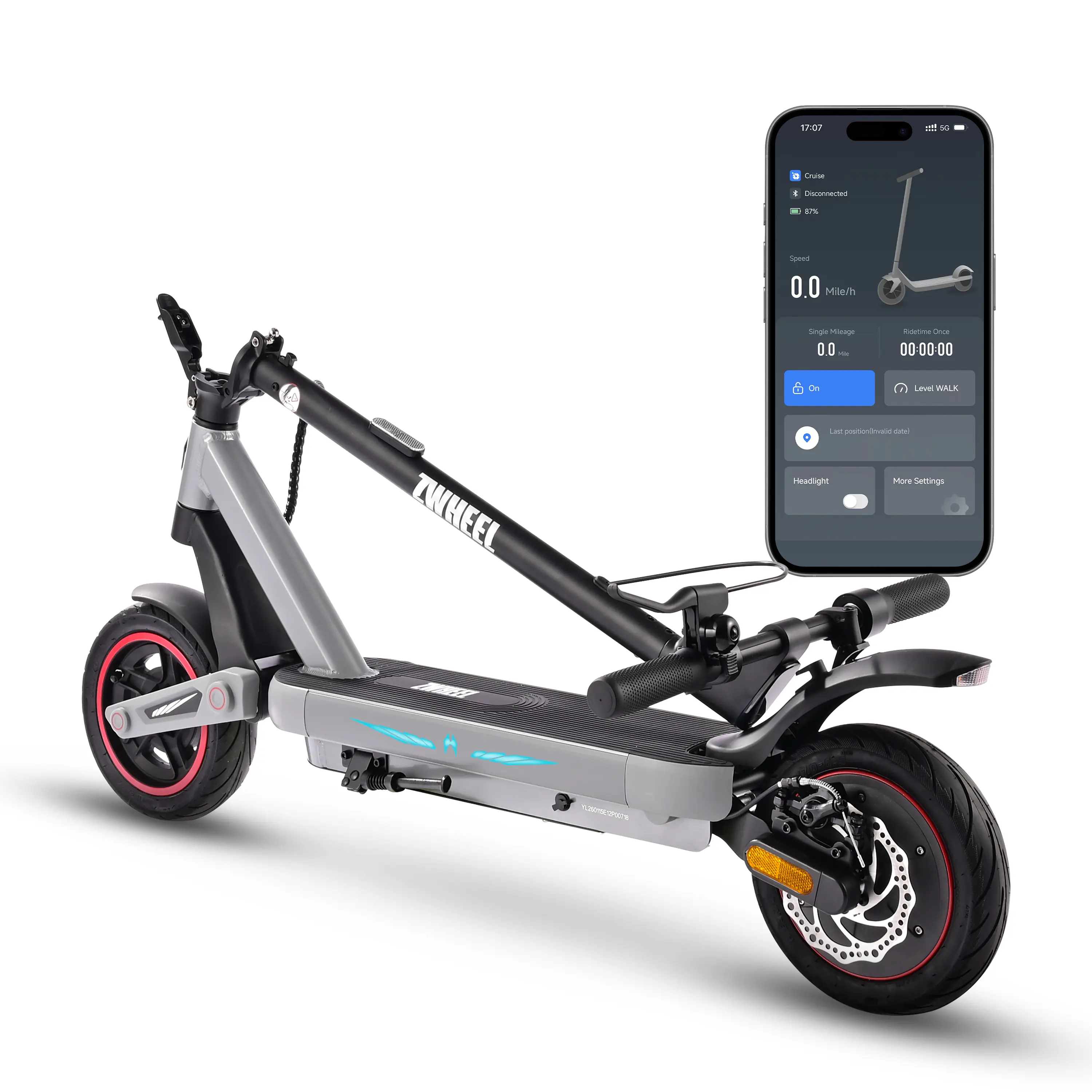 【ZWHEEL】E12 PLUS Electric Scooter for Adult, 4 Driving Mode, 25 MPH Top Speed, 800W Powerful Motor, 25 Miles Long Range, 10 inch Tubeless Tires ,Hands-Free Unlocking, Lightweight & Foldable,Max Load 265 lbs