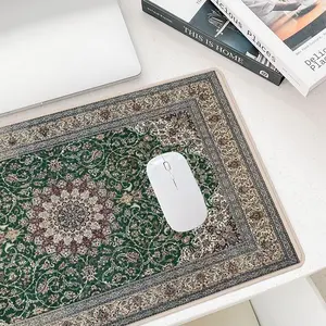 Mandala-Style Design Mouse Pad, Rectangle Gaming Mouse Pad, Non-Slip Rubber Base Stitched Edge Desk Pad for Desk Laptop Desktop, Desktop Accessory