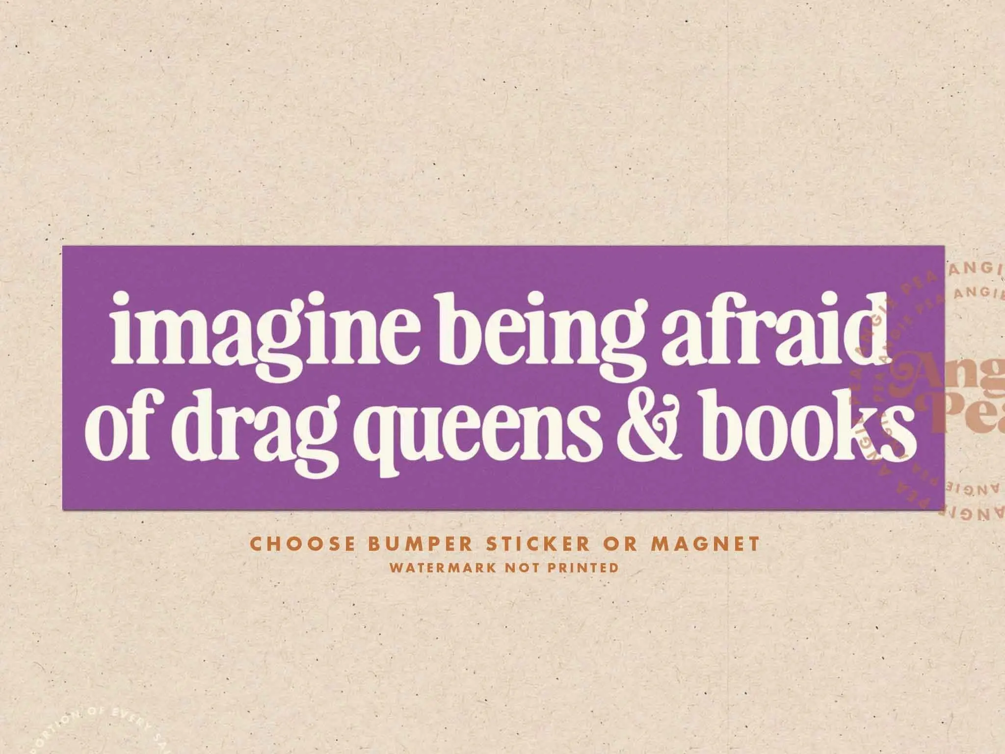 Imagine Being Afraid of Drag Queens and Books Magnet, Funny Anti-Censorship Magnet, LGBTQ+ Rights Sticker, Pro Drag Queen Magnet, Inclusive Education Car Sticker, Anti-Book Ban Magnet, Queer Rights Sticker