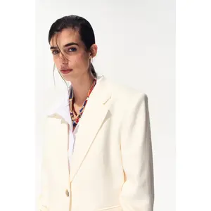 H&M Single-breasted linen-blend blazer