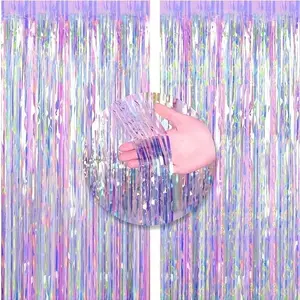 Colorful Rain Ribbon Background, Party Decoration, Home Decor, Holiday Supplies, Scene Decoration, Festive Arrangement, Shimmer Wall Backdrop