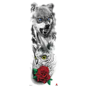 Full-arm tattoo sticker manufacturer, wholesale in stock, crown lion waterproof tattoo stickers, cross-border supply