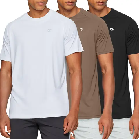 G Gradual Men's Short Sleeve Crew Neck T-Shirts - Dryfit, Lightweight Athletic Apparel, Breathable Flatlock Seam Construction, Machine Washable Casual Sportswear for Gym Workouts & Summer Use