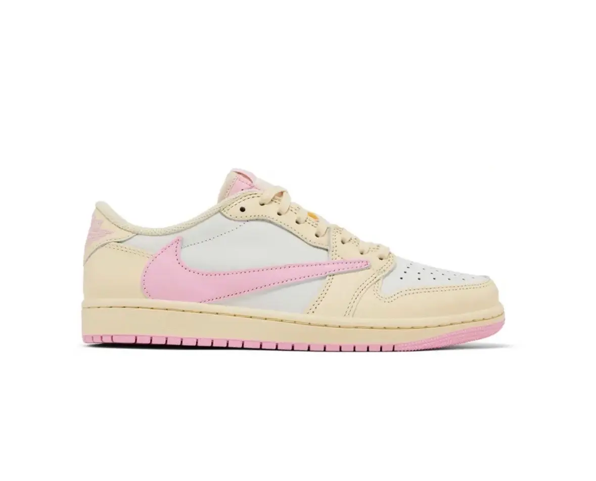NIKE Men's Jordan 1 Low Travis Scott Blush Pink Basketball Shoes, Sports Footwear for Outdoor Activities