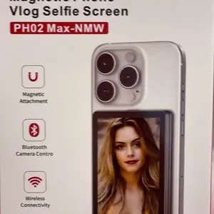 Newmowa Magnetic Phone Vlog Selfie Screen PH02 Max-NMW with Magnetic Attachment, Bluetooth Camera Control, and Wireless Connectivity - Cellphone, Smartphone