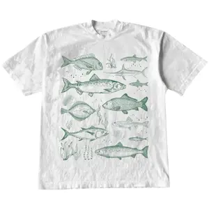 Vintage Fish Tattoo Style T-Shirt, Retro Fisher Shirt, Fish Shirt For Men, Bass Tee, Fisher Tee, Bass Lovers, Fisher Gifts, Ocean T-Shirt-  Unisex S-3XL - Menswear & Womenswear - Streetwear Tops - Casual Cotton Crewneck Shortsleeve Tshirt