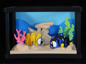 3D Print - Flexi 2 Random Fish with Aquarium
