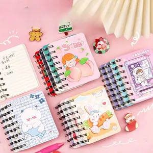 Creative Cartoon Coil Notebook, Mini Portable Notebooks for Students, Cute Girl Pocket Study Notes, School Supplies