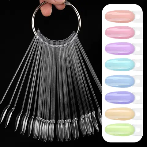 50 Nail Display Tips Transparent Sample Gel Polish Color Chart, Manicure Practice Tools, Single Item, No Ca Prop 65 Warning, Nail Accessories, nail design, DIY Nail Art, nail decoration supplies, Clear Nail Tips