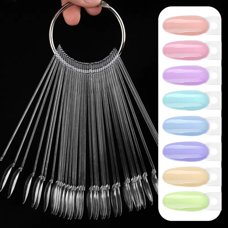 50 Nail Display Tips Transparent Sample Gel Polish Color Chart, Manicure Practice Tools, Single Item, No Ca Prop 65 Warning, Nail Accessories, nail design, DIY Nail Art, nail decoration supplies, Clear Nail Tips