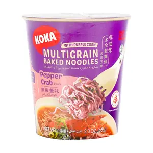 KOKA Original Black Pepper Crab Multi-Grain Baked Noodles - Singapore's Classic Instant Meal, Non-Fried, 65g
