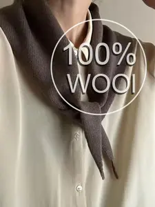 Women's Winter Scarf, 100% Wool Triangle Shawl Neck Wrap, Casual Fashionable Hijab Accessory, Perfect Gift for Christmas & New Year