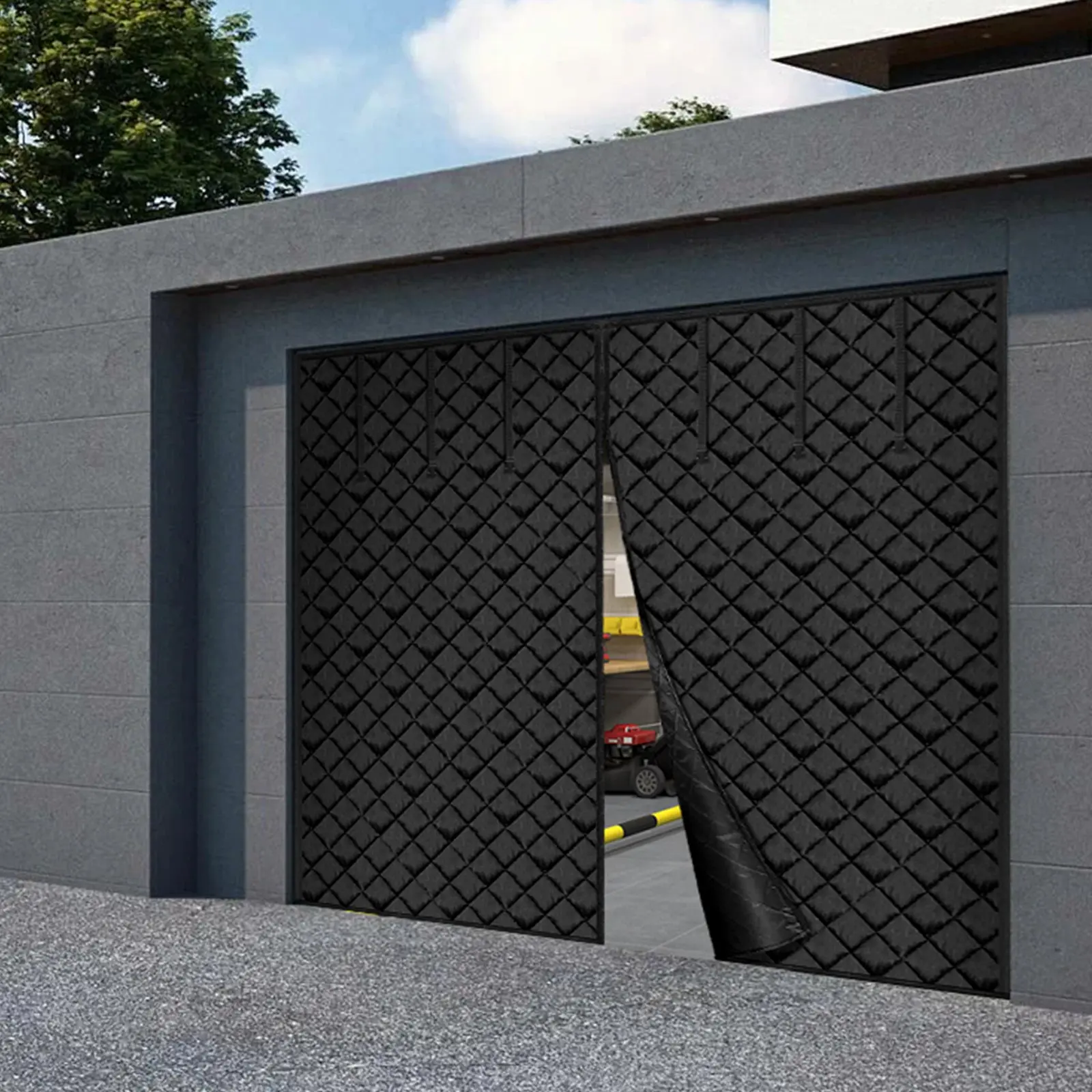 VEVOR Garage Door Screen for Winter, 10x8FT, Garage Door Insulation Kit, Magnetic Thermal Insulated Door Curtain with 300D Oxford Fabric Heavy Duty Weighted Bottom, Easy Assembly for Garage Door