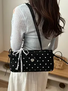 Unique Design Ballet Style Underarm Bag for Women, 2026 New Early Spring Fashion Korean Style, Bowknot Floral Bread Bag, Sweet Commute Shoulder Bag