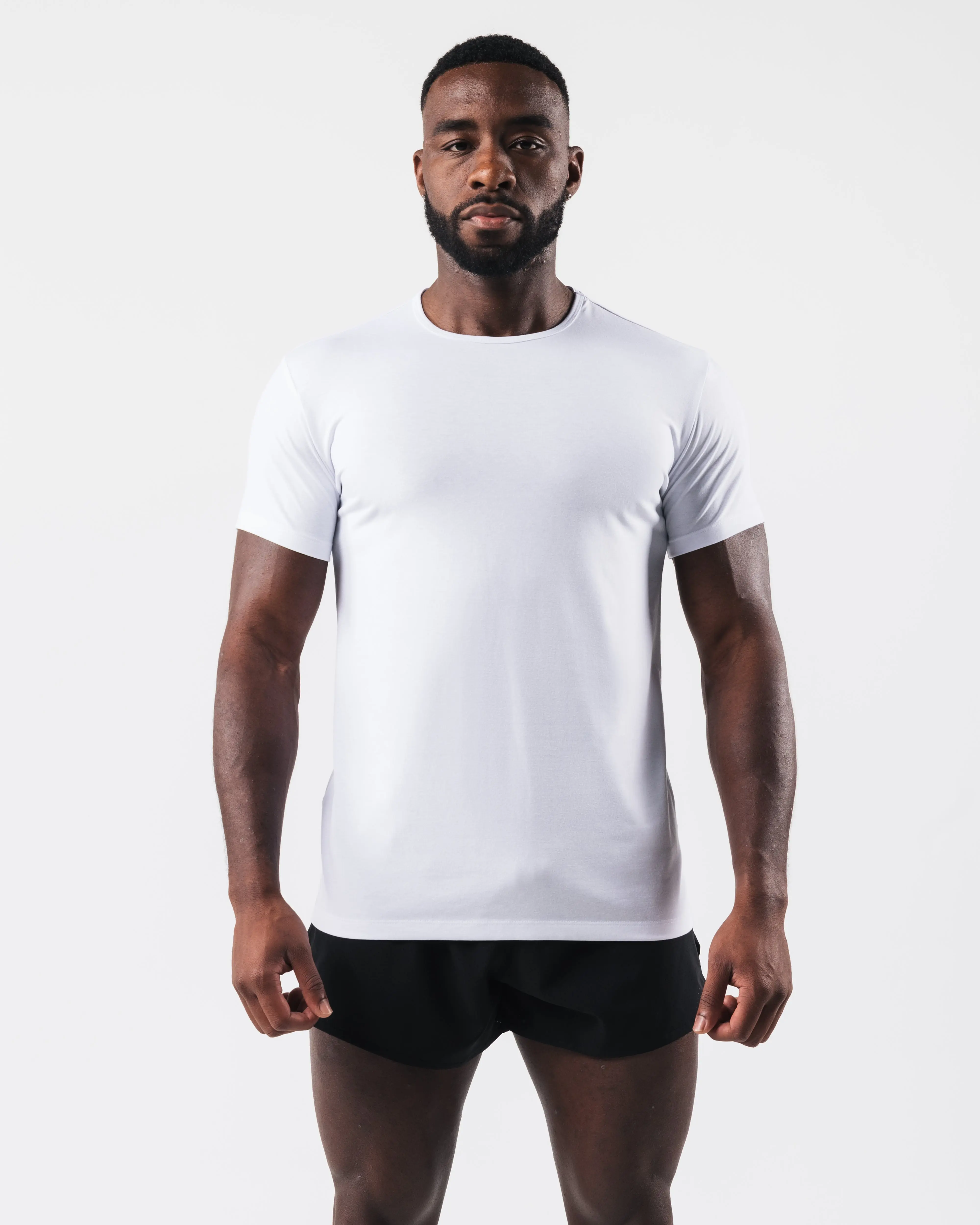 Alphalete Men's Zero Classic Tee 2 Pack - White, Short Sleeve Gym Shirt, Fitted, Lightweight, Workout Tee, Athletic Top, Breathable Training Shirt