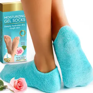Moisturizing Socks - Premium Gel Silicone Aloe Foot Spa Socks (Sizes 9-10) Infused with Vitamin E & JoJoba Oil - Self Care Gifts for Women Rose Soft