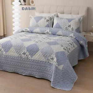 3pc Dawn Color quilt Set, bedspread and coverlet set, bedding set-Dawn-229x229+2x50x70+5cm